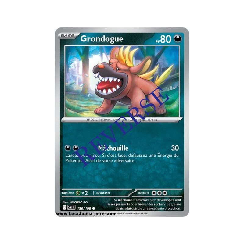 Carte Pokémon EV01 136/198 Grondogue REVERSE