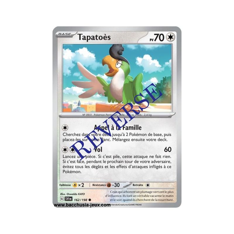 Carte Pokémon EV01 162/198 Tapatoès REVERSE