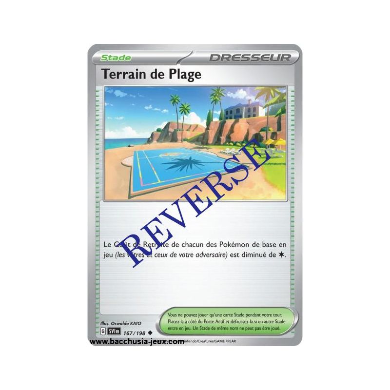 Carte Pokémon EV01 167/198 Terrain de Plage REVERSE