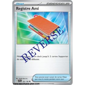 Carte Pokémon EV01 182/198 Registre Ami REVERSE