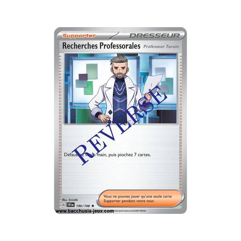 Carte Pokémon EV01 190/198 Recherches Professorales (Professeur Turum) HOLO REVERSE