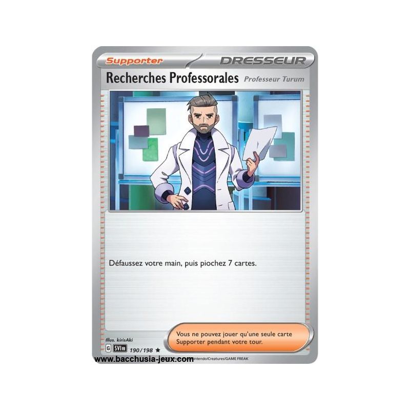 Carte Pokémon EV01 190/198 Recherches Professorales (Professeur Turum) HOLO