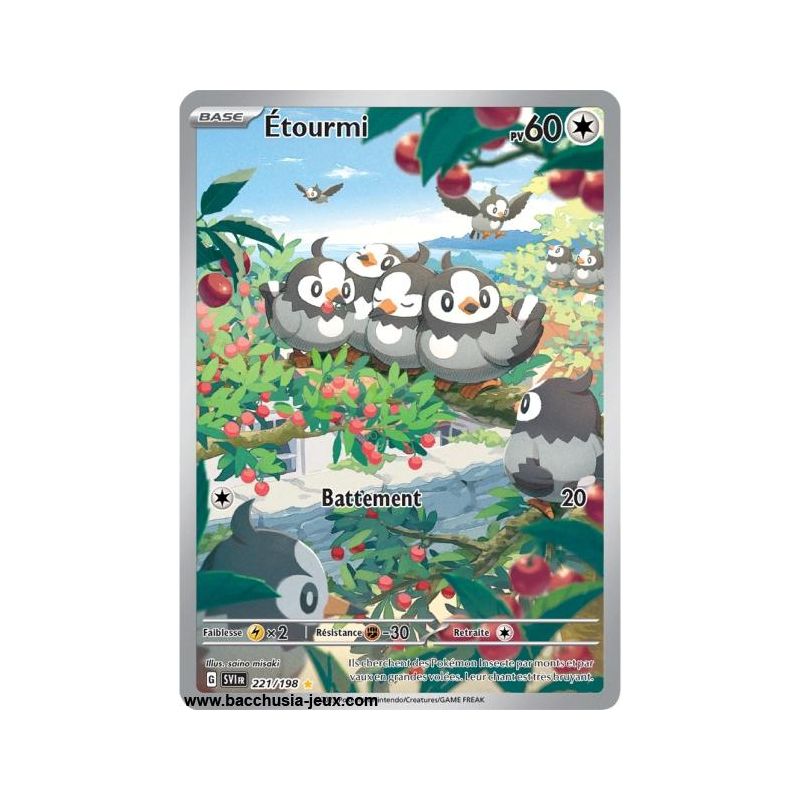 Carte Pokémon EV01 221/198 Étourmi SECRETE