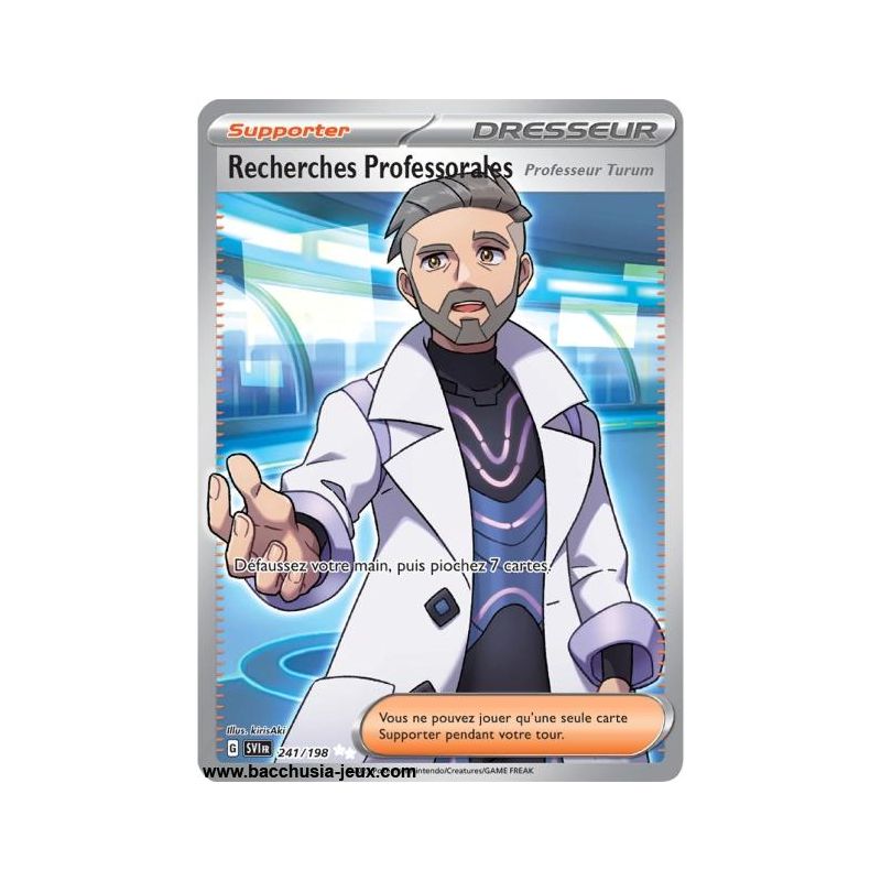 Carte Pokémon EV01 241/198 Recherches Professorales (Professeur Turum) SECRETE