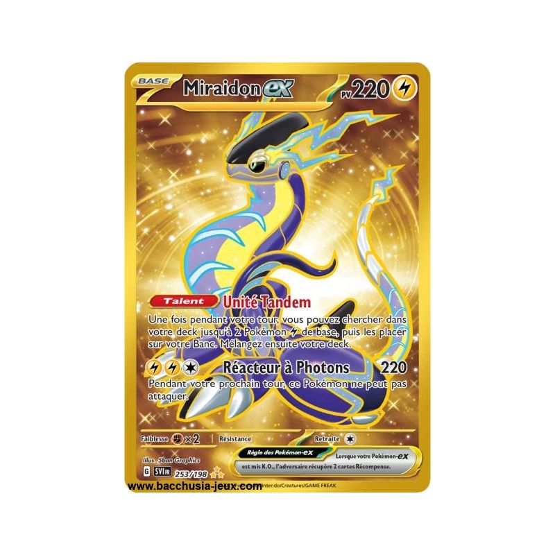 Carte Pokémon EV01 253/198 Miraidon EX GOLD SECRETE