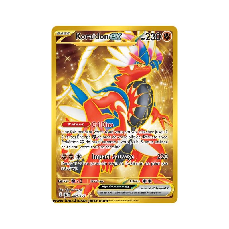 Carte Pokémon EV01 254/198 Koraidon EX GOLD SECRETE