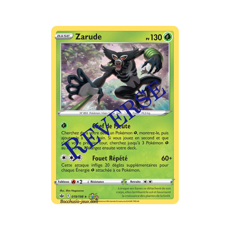 Carte Pokémon EB06 019/198 Zarude HOLO Reverse