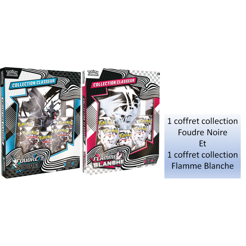 [Préco estimée 19/07/2025] - Pokémon EV10.5 Foudre Noire & Flamme Blanche - Lot de 2 coffrets Collection classeur