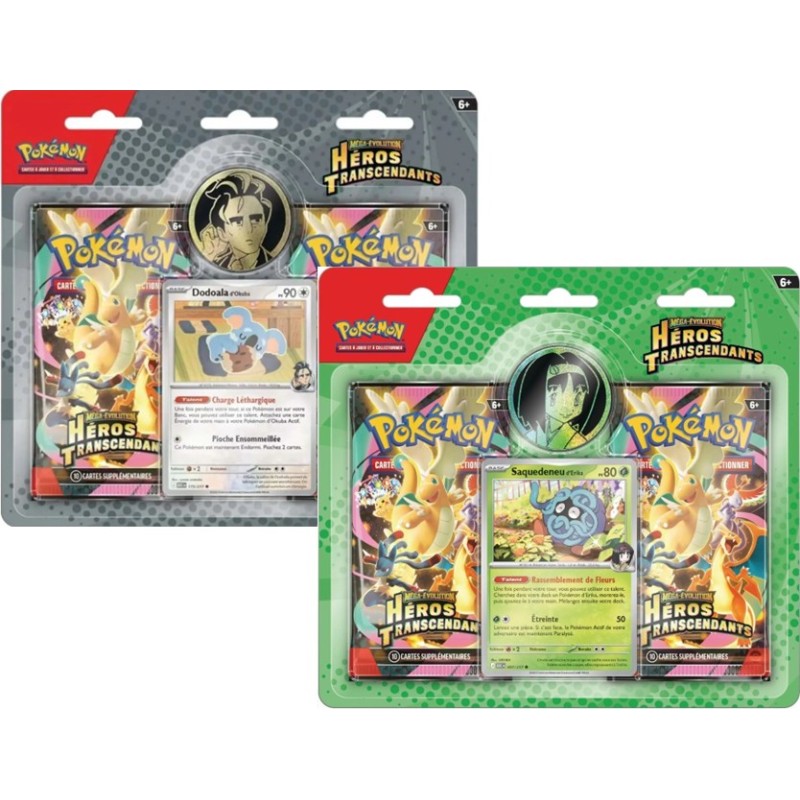 Pokémon Duopack ME2.5 Héros Transcendants - les 2 modèles Dodoala et Saquedeneu