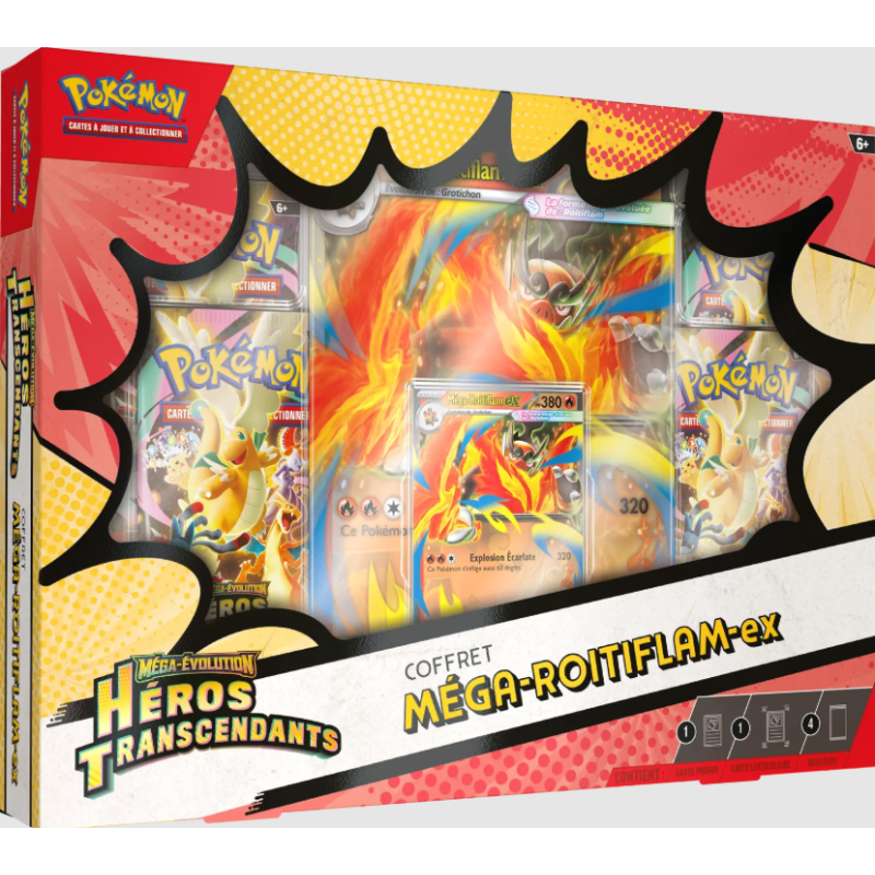 Pokémon Coffret ME2.5 Héros Transcendants : Méga-Roitiflam Ex